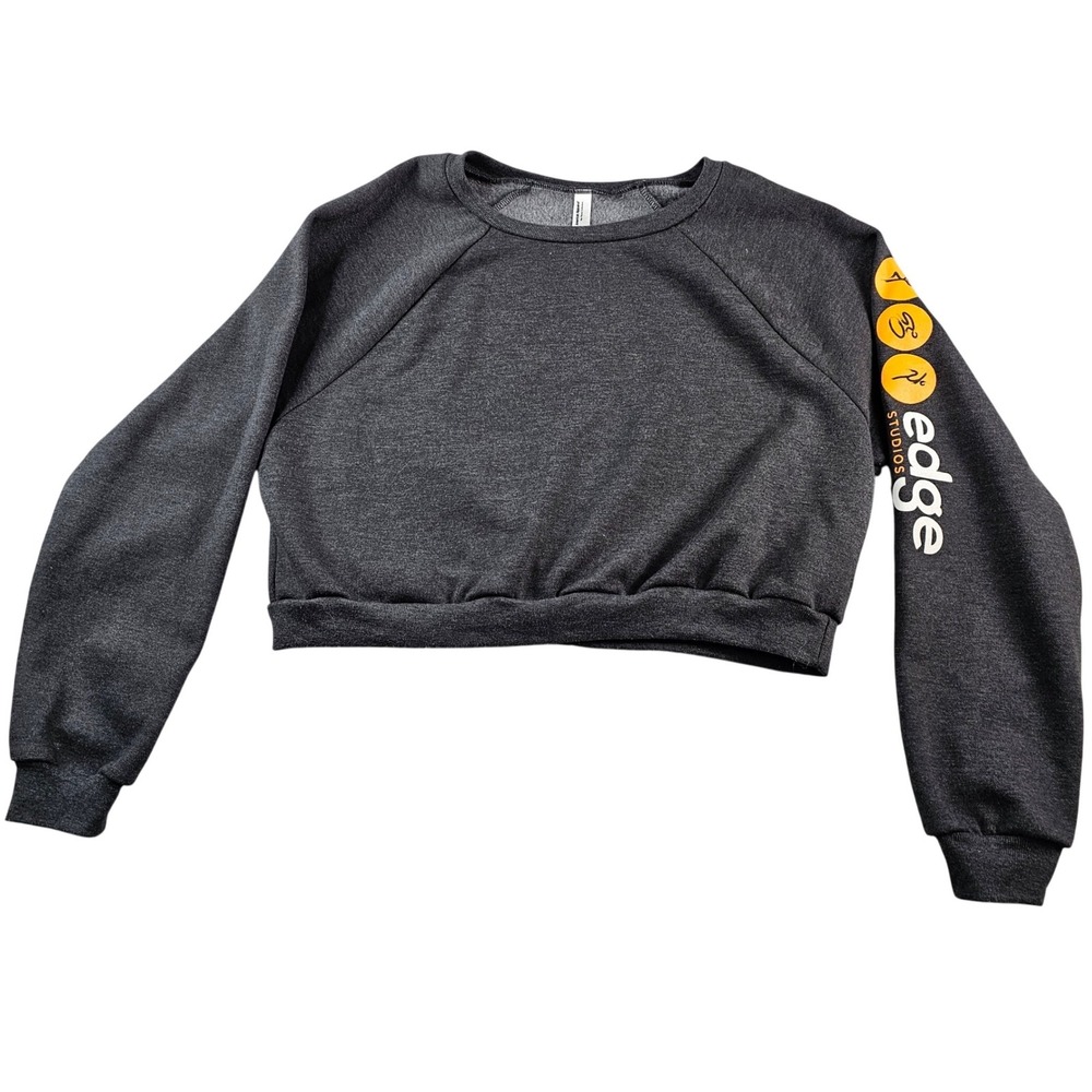 American Apparel Crop Sweatshirt Women Large Gray Long Sleeve‎ Crewneck Casual